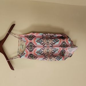 Small Mason + MacKenzie Tribal Print Tank Top Boho Hippy Style